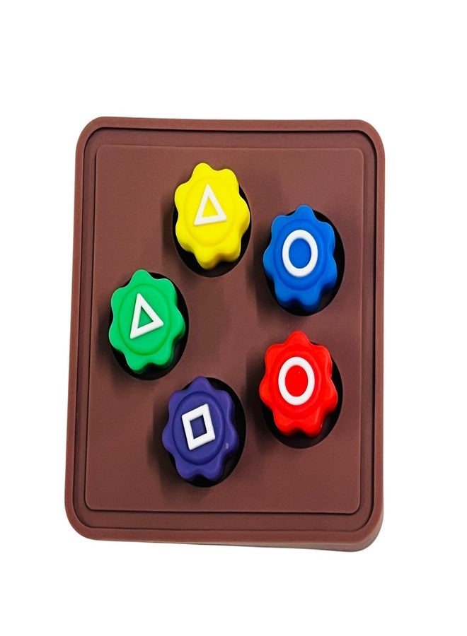 Moira Small Size Silicon Gonggi Traditional Game Set, 5 Colourful Pieces with Tray Stand, Educational Play Toy - Image 1